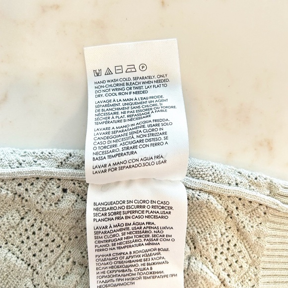 Club Monaco Pointelle Stitch Crew Sweater - Metal/Lt. Green - Large - Size Up! - Picture 11 of 12